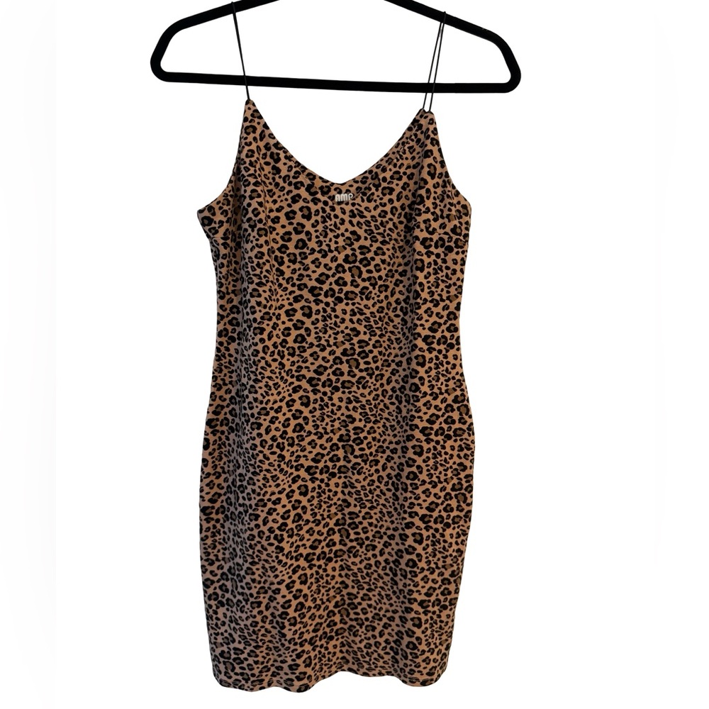 amp+ Leopard Print Mini Dress Spaghetti Strap Bodycon Size Small Party time!